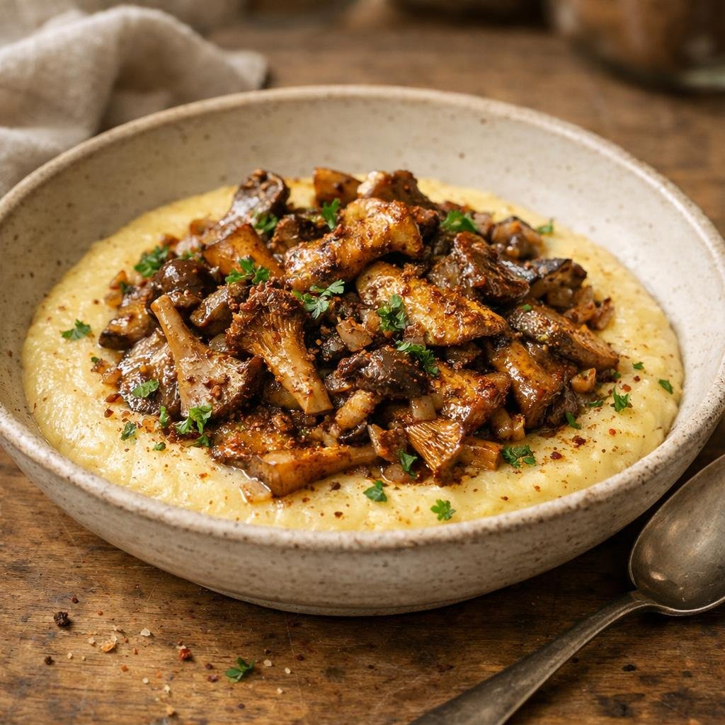 Polenta crémeuse aux champignons