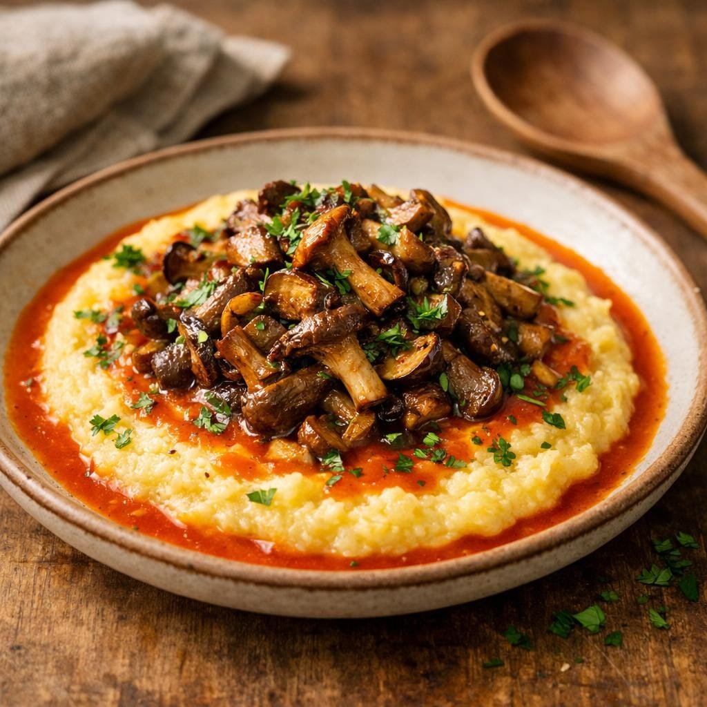 Polenta crémeuse aux champignons