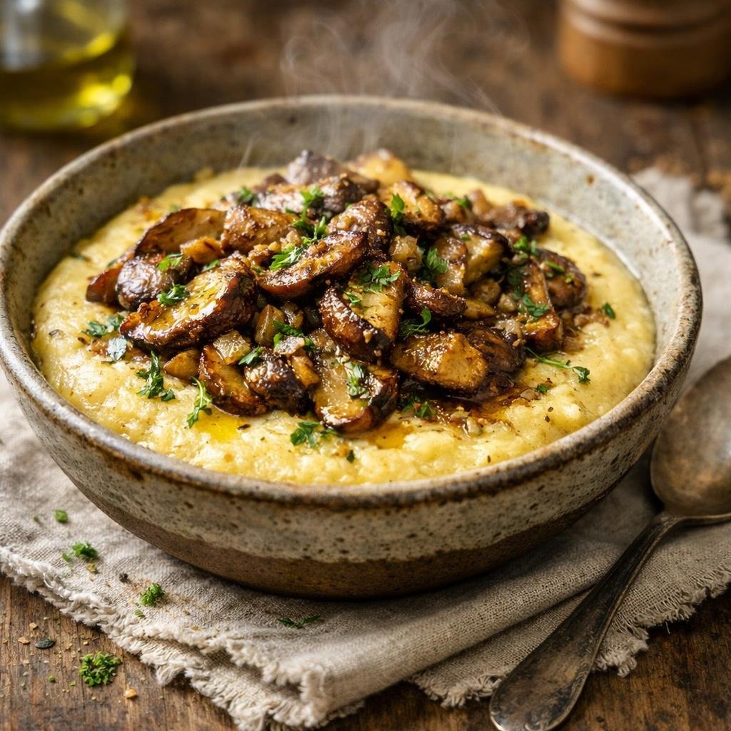 Polenta crémeuse cèpes