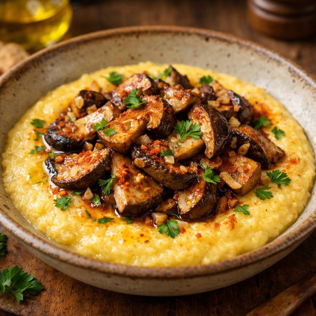 Polenta crémeuse cèpes
