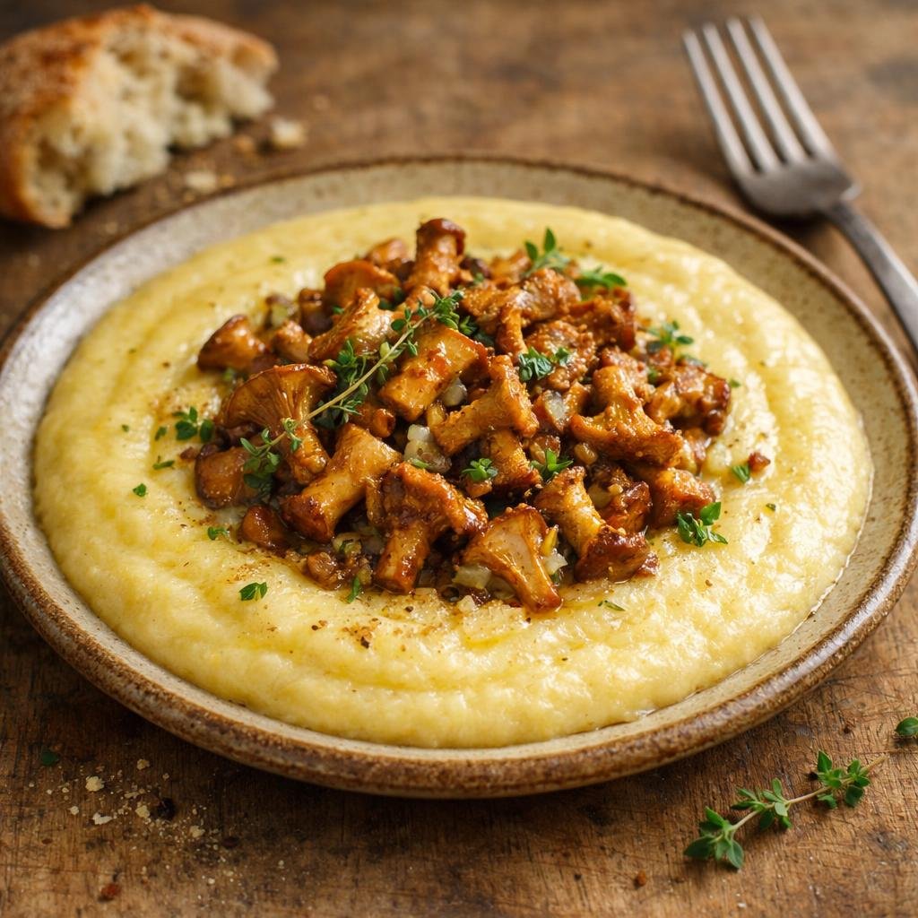 Polenta crémeuse girolles