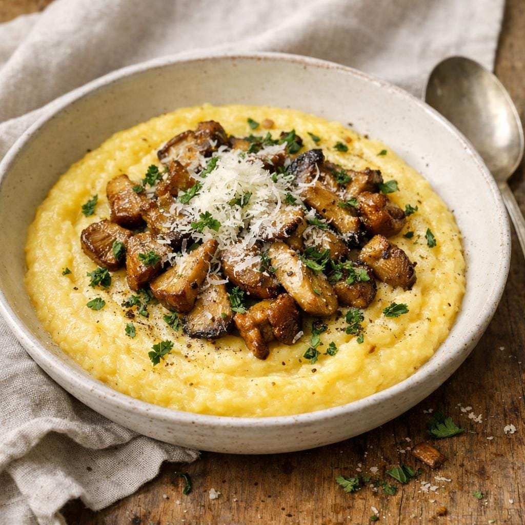 Polenta crémeuse menthe poivrée