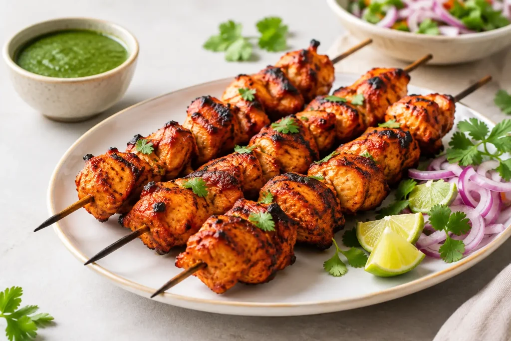 Recette de brochettes de poulet tandoori