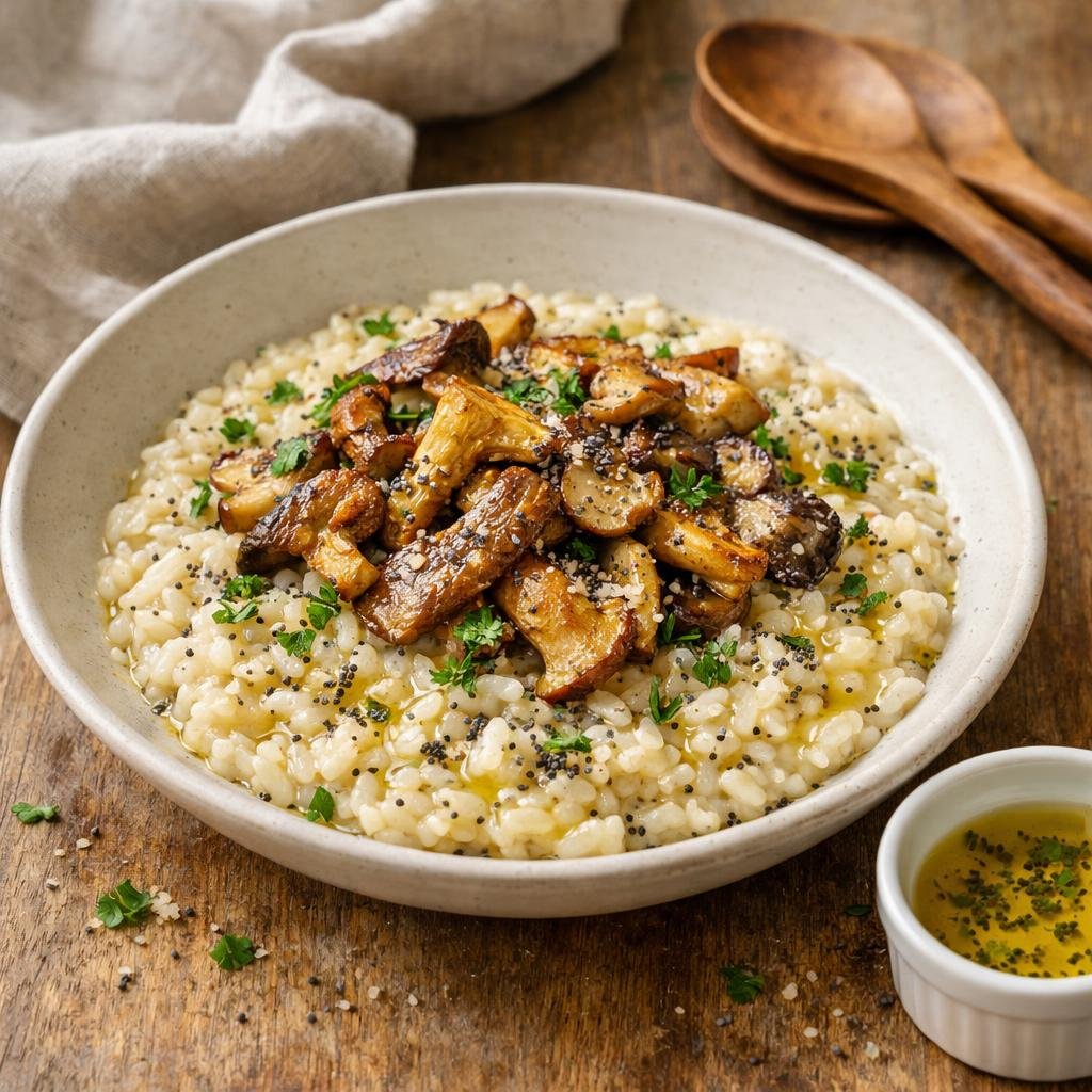 risotto champignons pavot