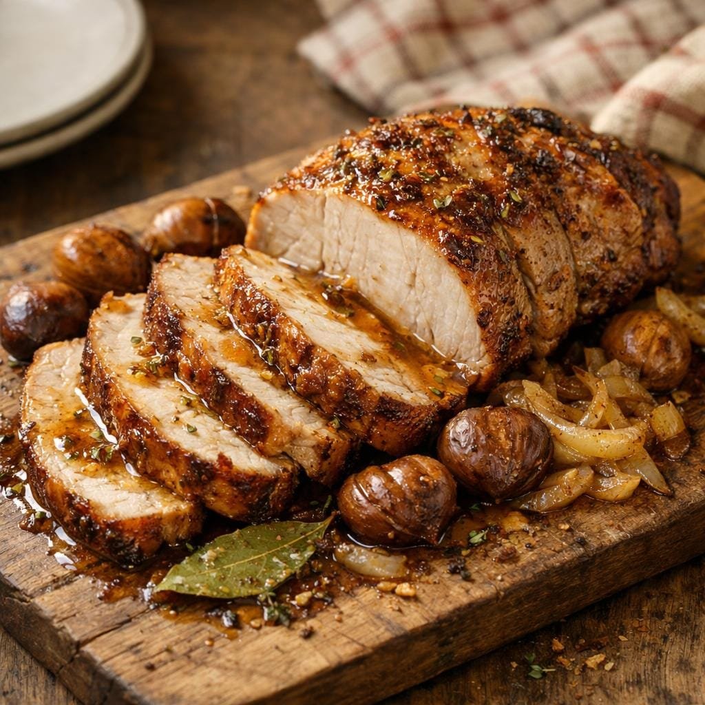 Rôti de porc châtaignes