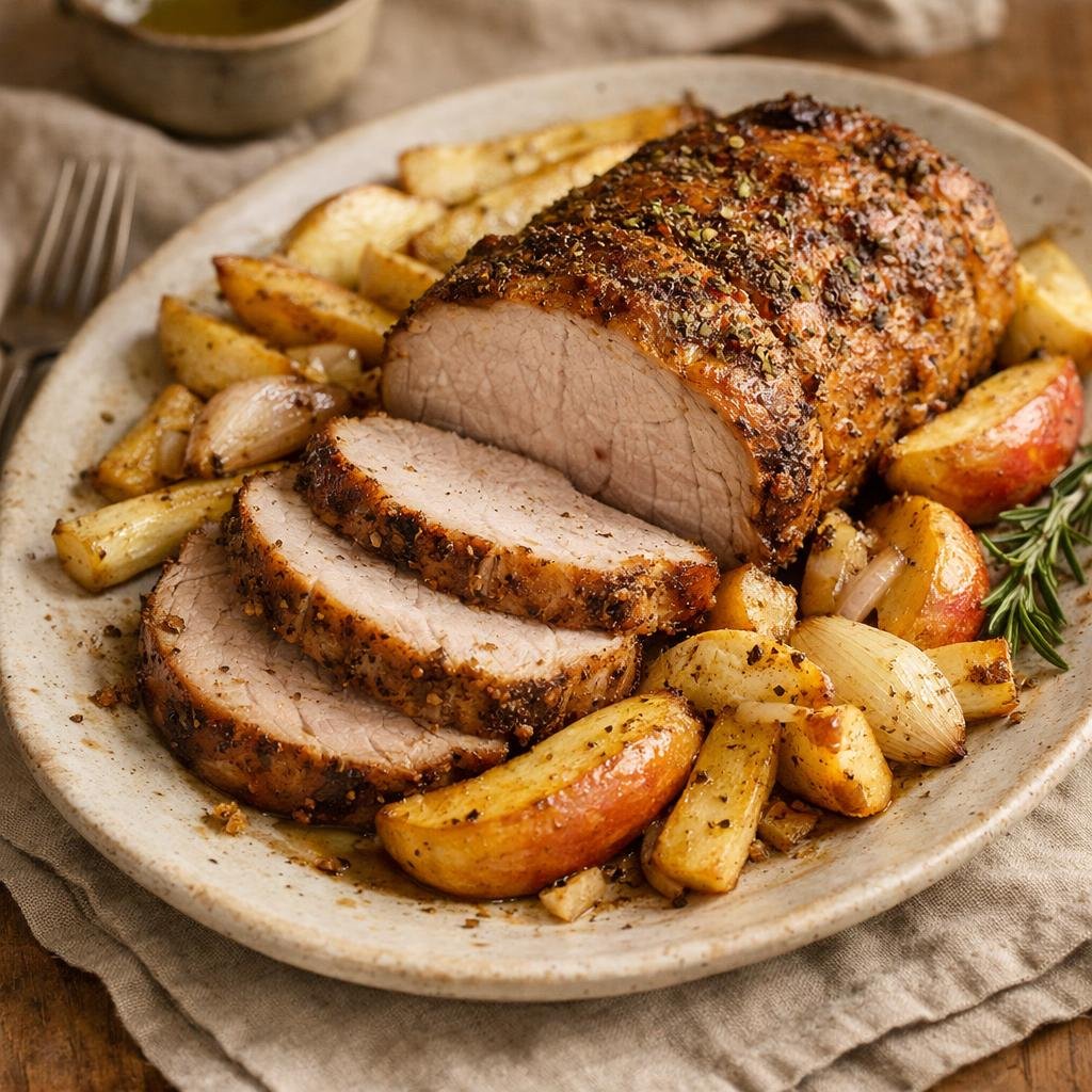 Rôti de porc aux herbes