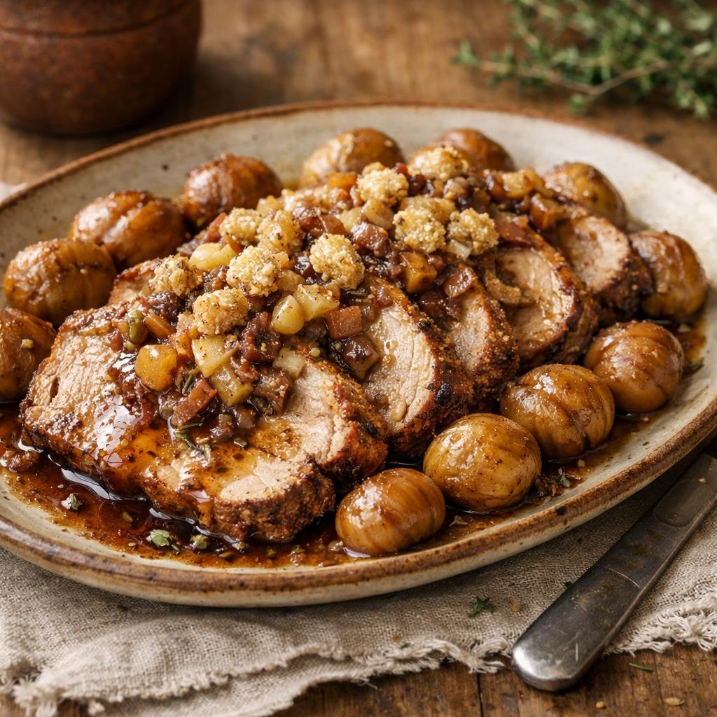 Rôti de porc aux mûres blanches