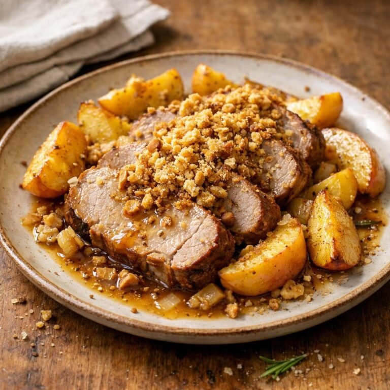 rôti de porc aux pommes