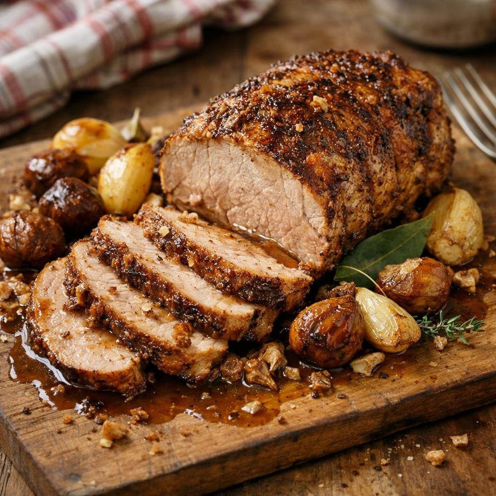 Rôti de porc châtaignes