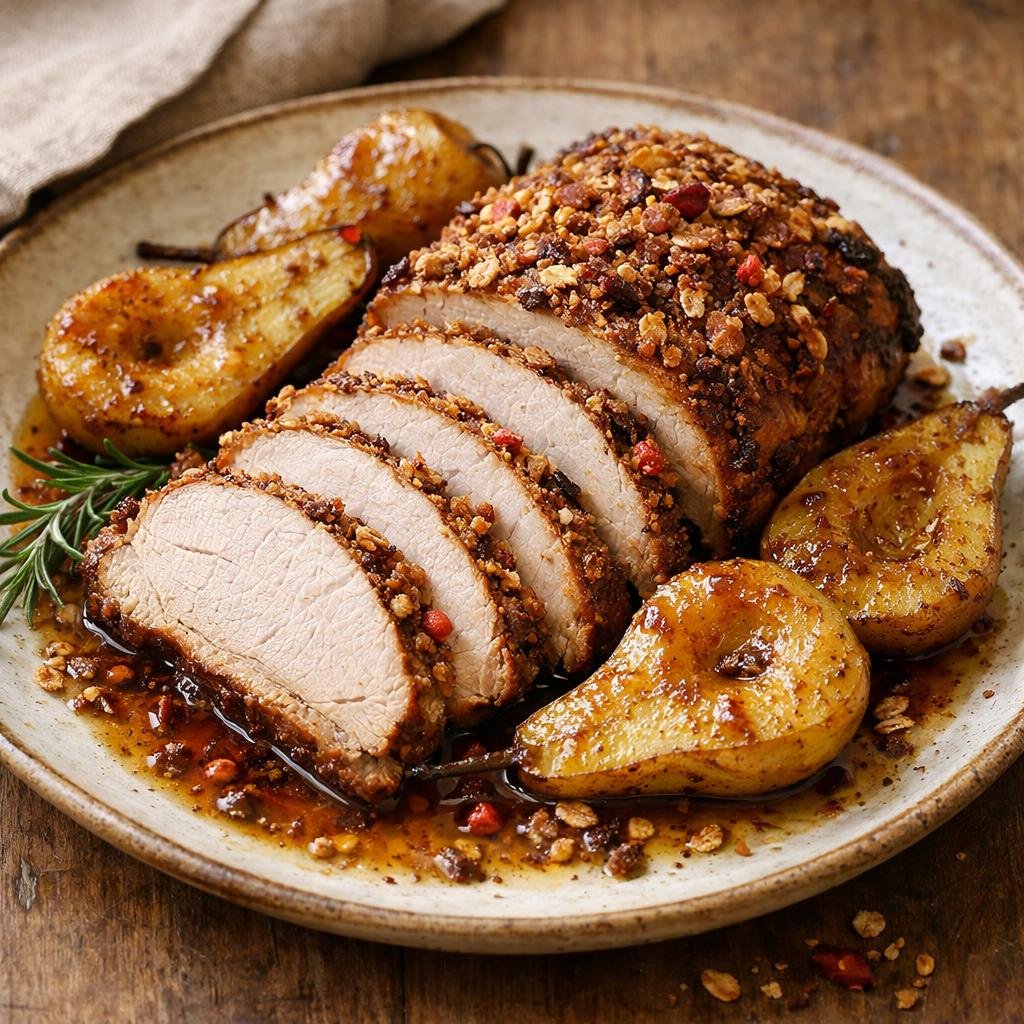 Rôti de porc croûte granola
