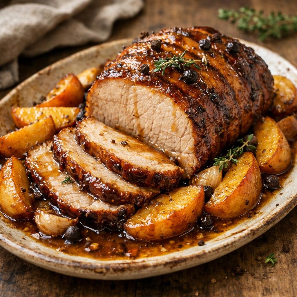 rôti de porc laqué