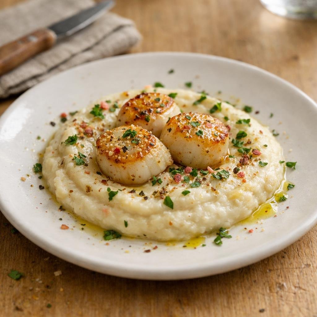 Saint-Jacques purée topinambour