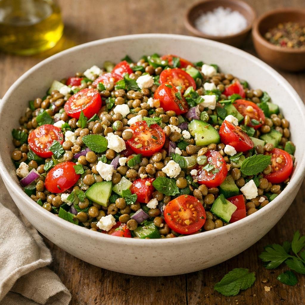salade de lentilles vertes