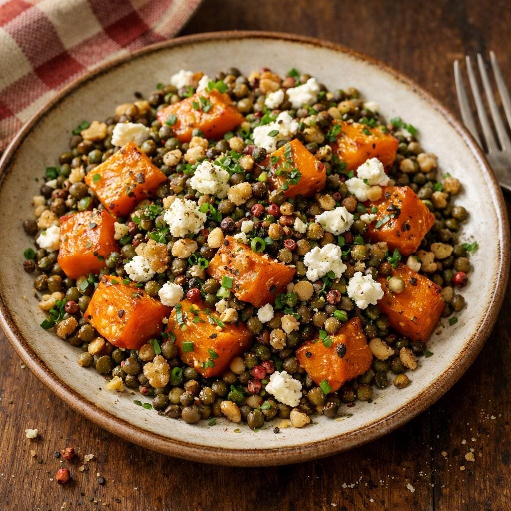 Salade lentilles potimarron
