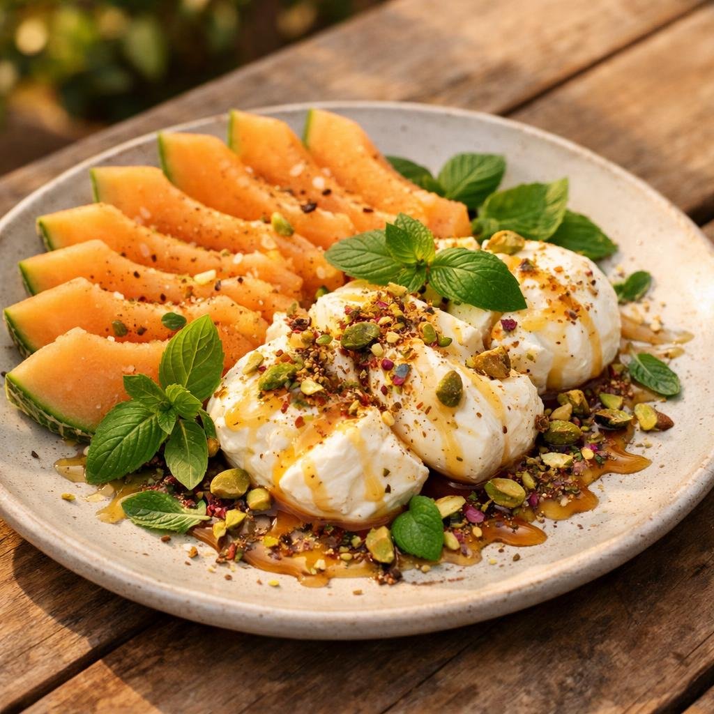 salade melon burrata