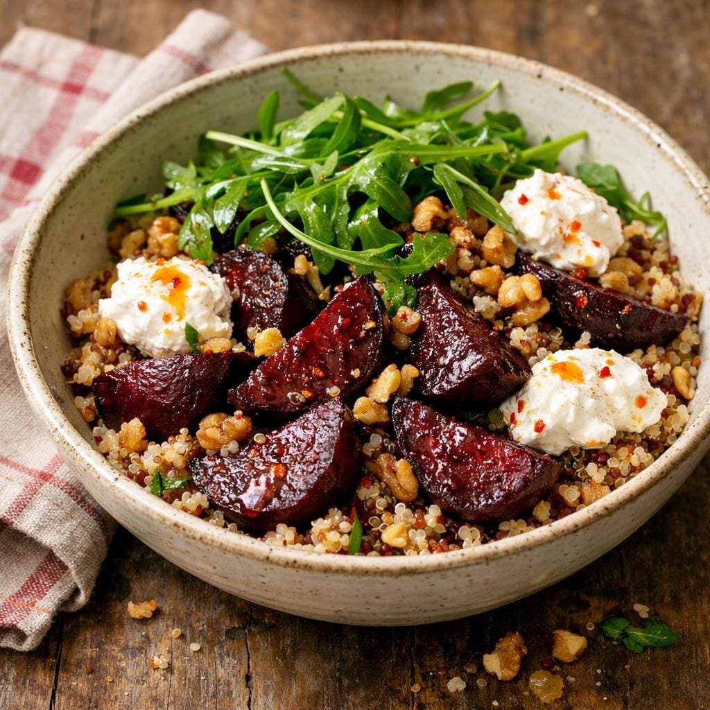 Salade tiède betterave quinoa