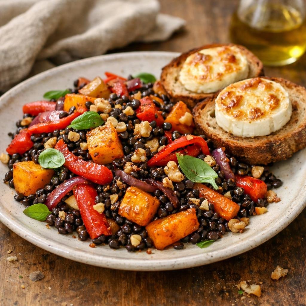 Salade tiède de lentilles