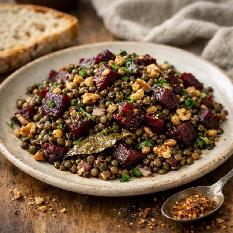 Salade tiède de lentilles