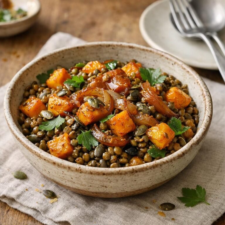 Salade tiède de lentilles