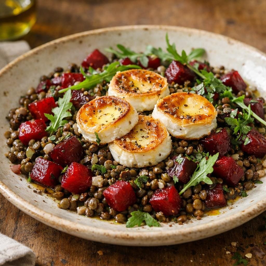 Salade tiède de lentilles