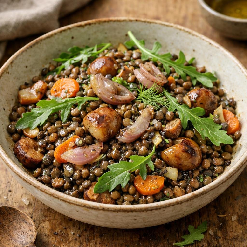 salade tiède de lentilles