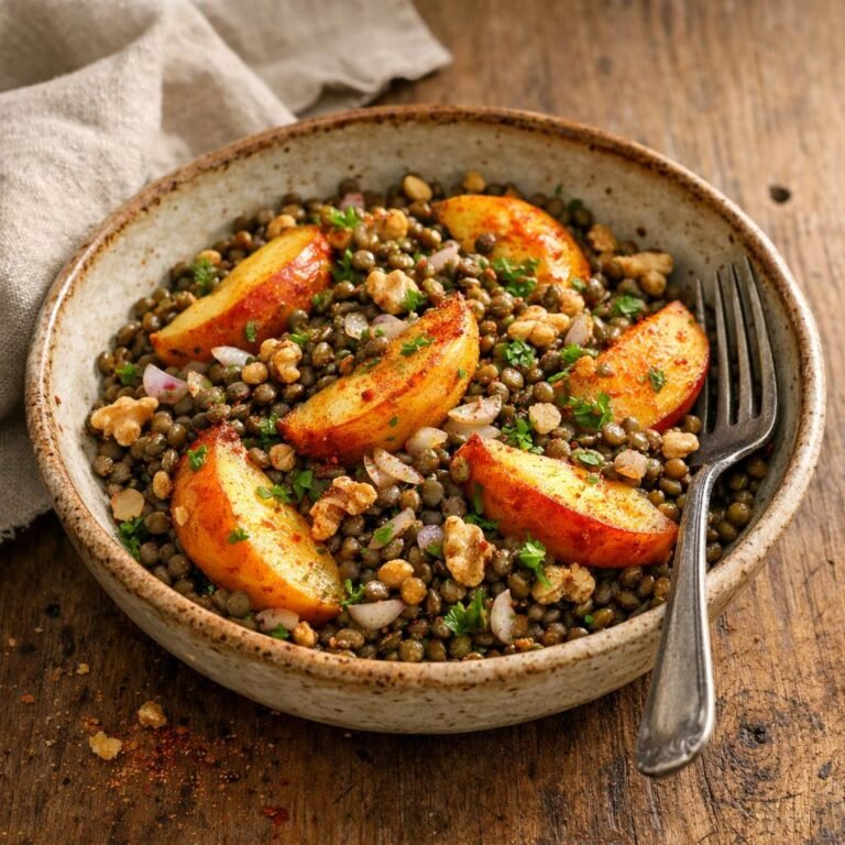 Salade tiède de lentilles du Puy