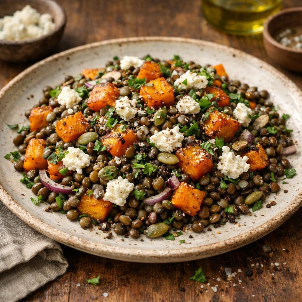 salade tiède lentilles potimarron