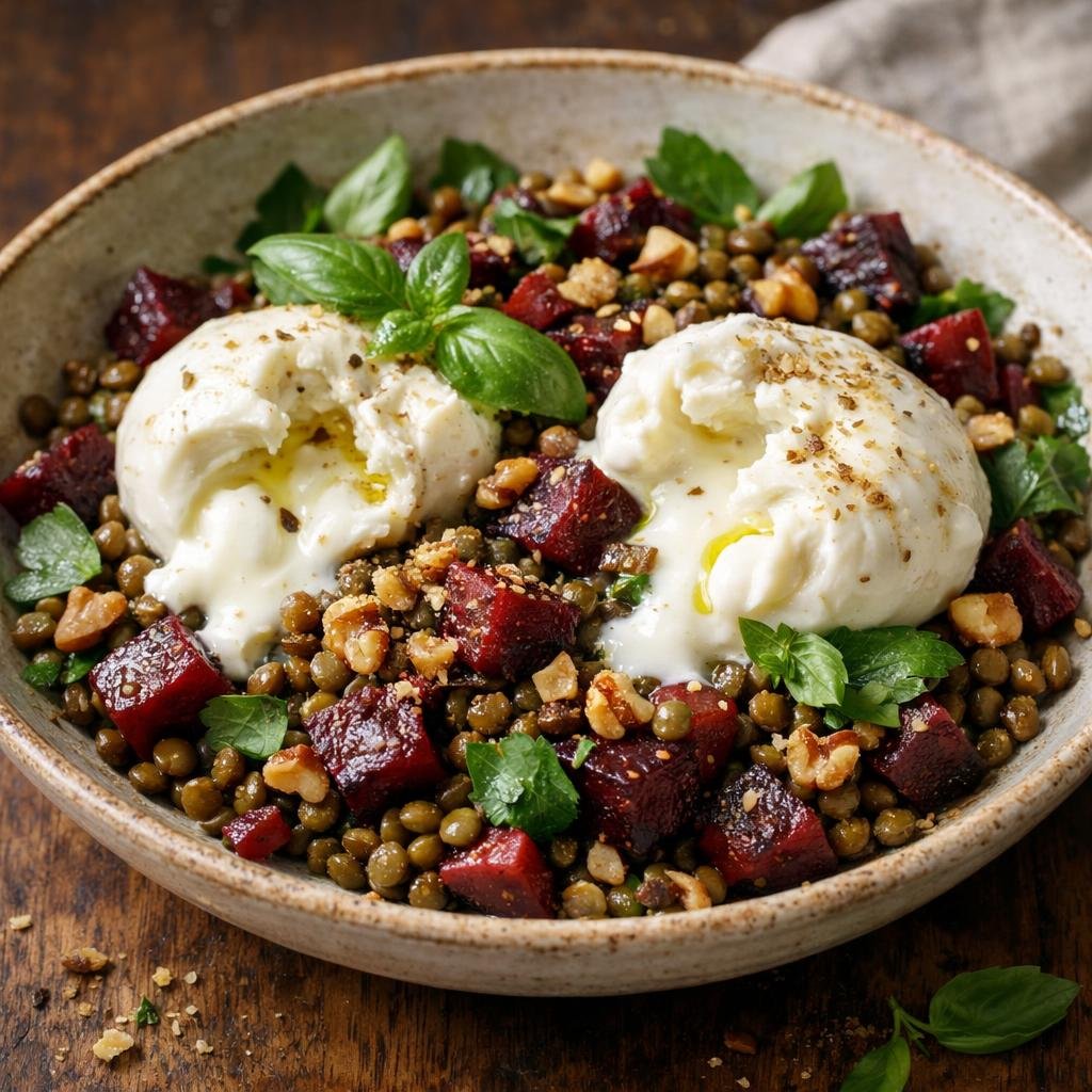 Salade tiède lentilles