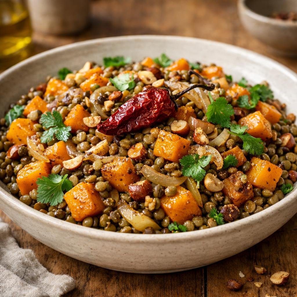 Salade tiède lentilles butternut