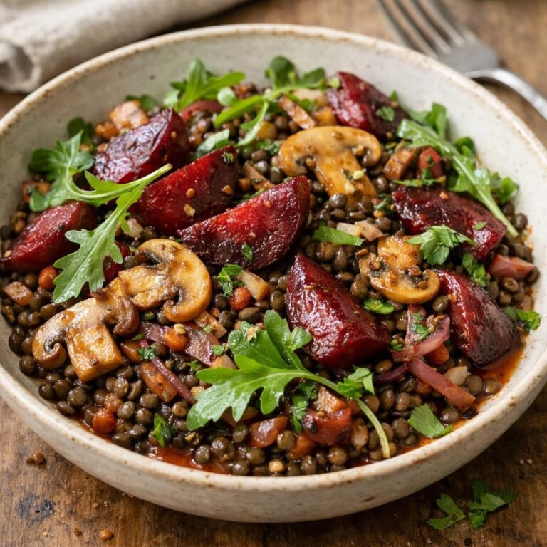 Salade tiède lentilles