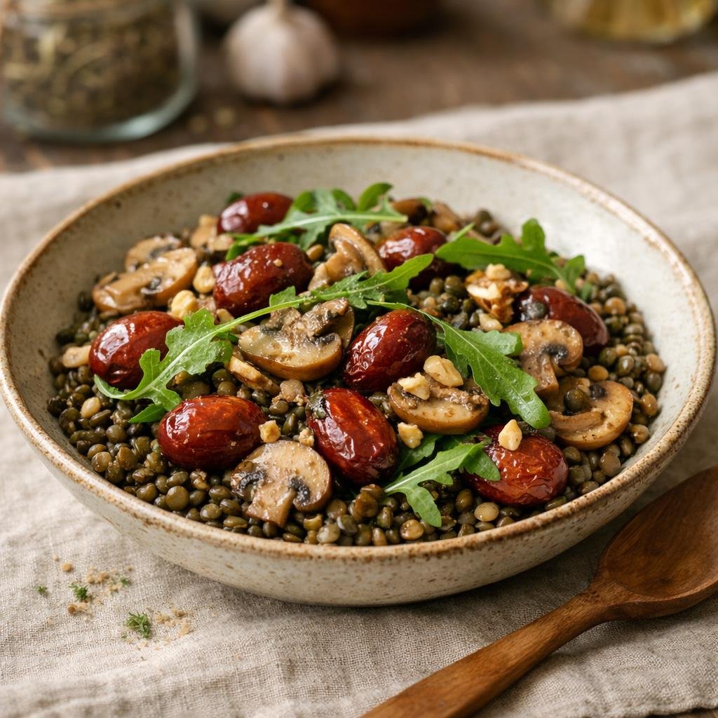 salade tiède lentilles jujubes