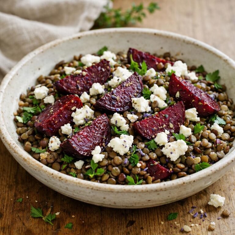 salade tiède lentilles lavande