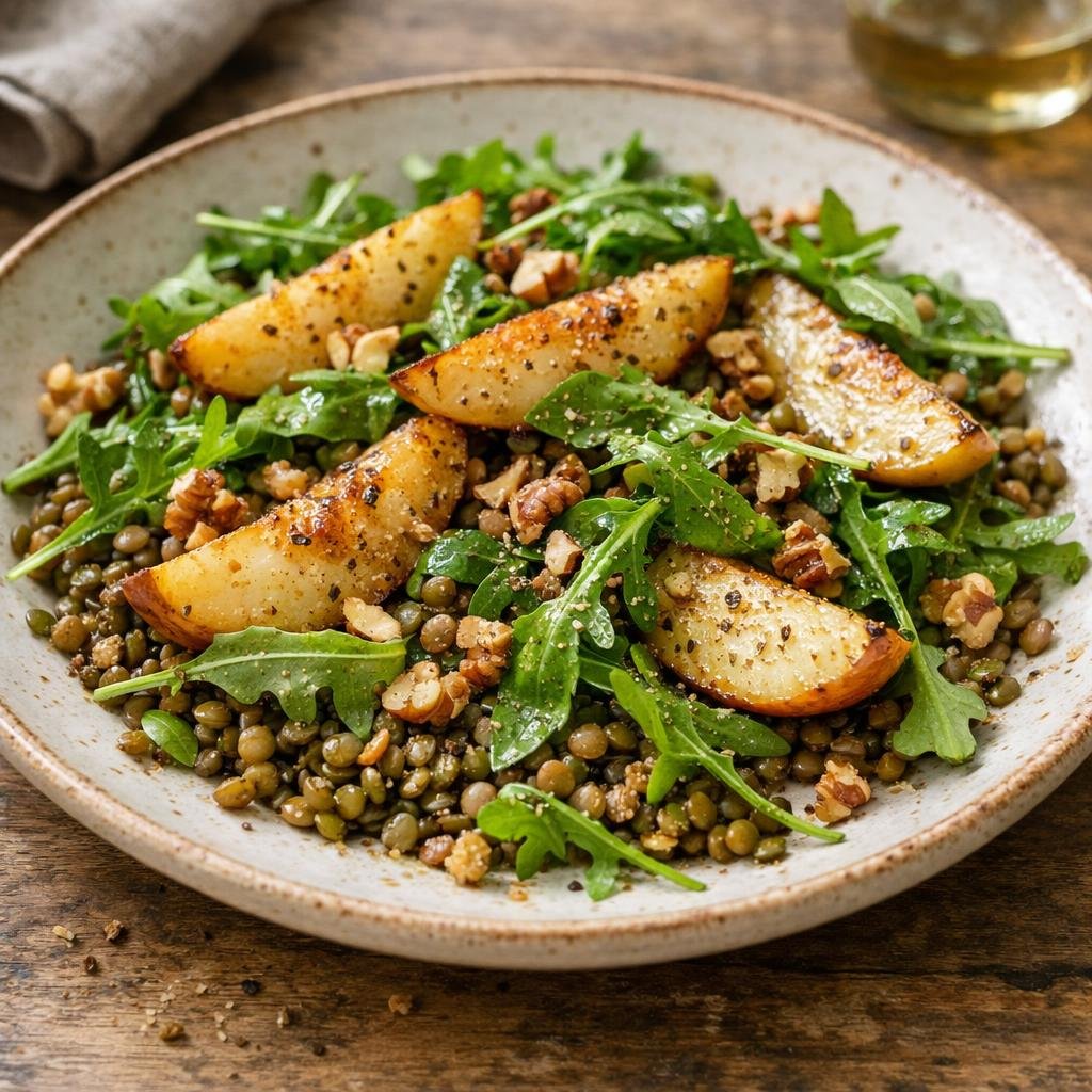 salade tiède lentilles poire