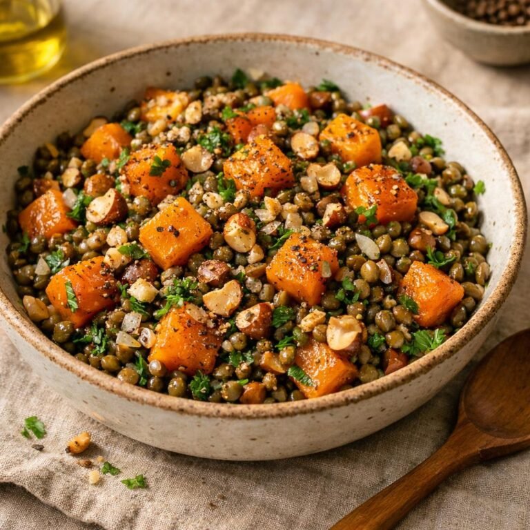 salade tiède lentilles potimarron