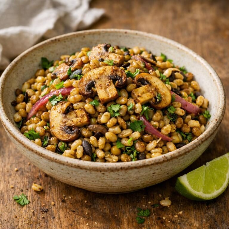 Salade tiède orge et lentilles
