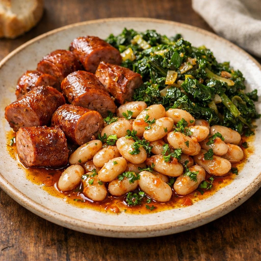 saucisse fumée poêlée