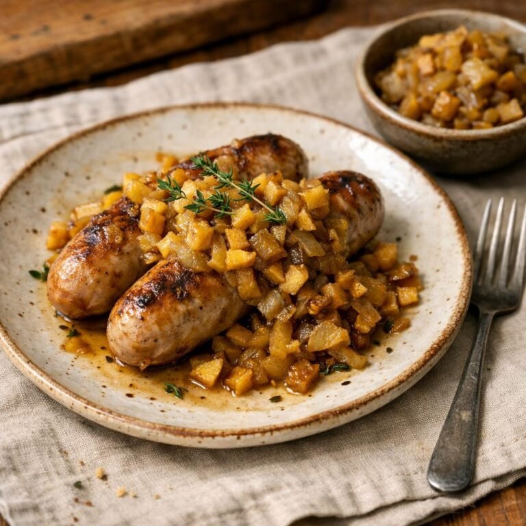 Saucisse rôtie aux pommes