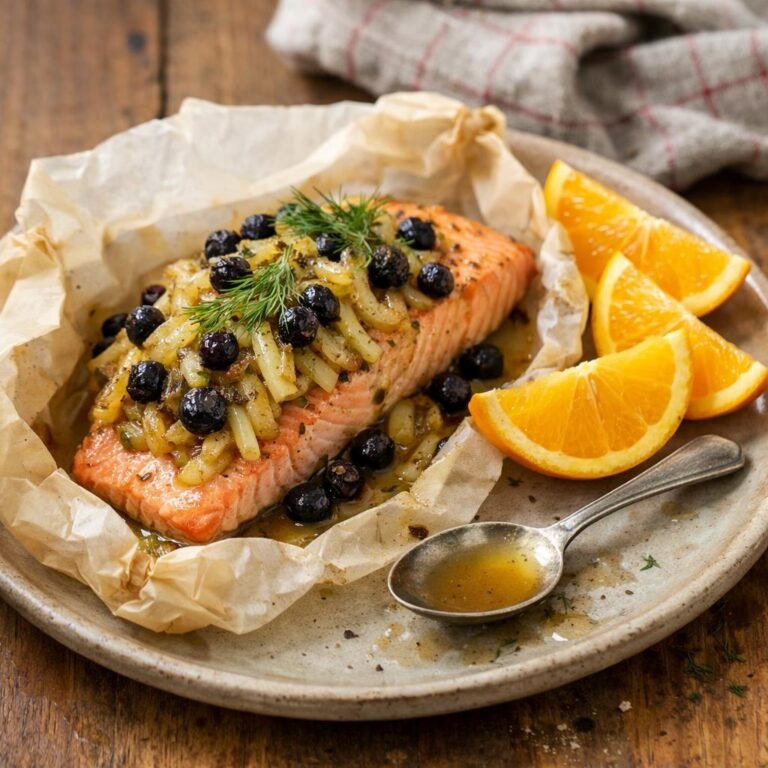 Saumon papillote myrtilles