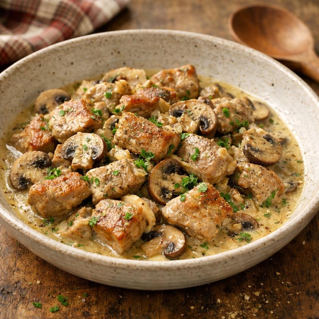 Sauté de porc aux champignons