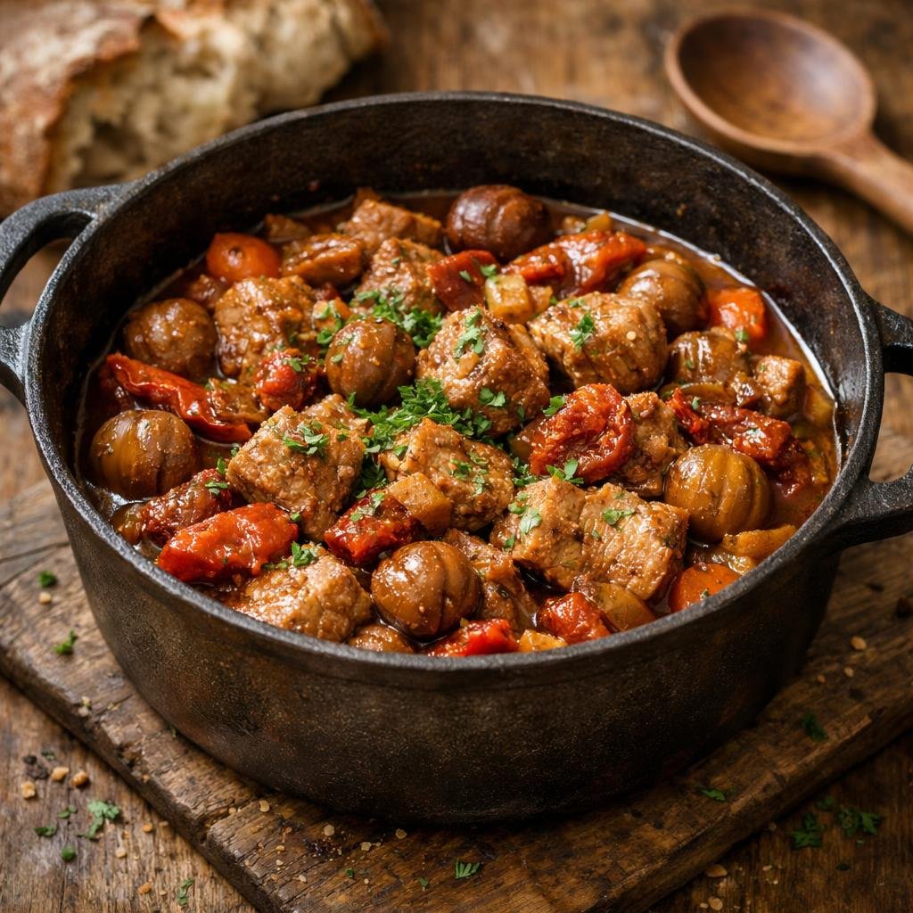 Sauté de porc châtaignes