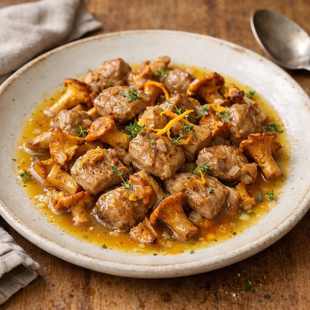 Sauté de veau aux girolles