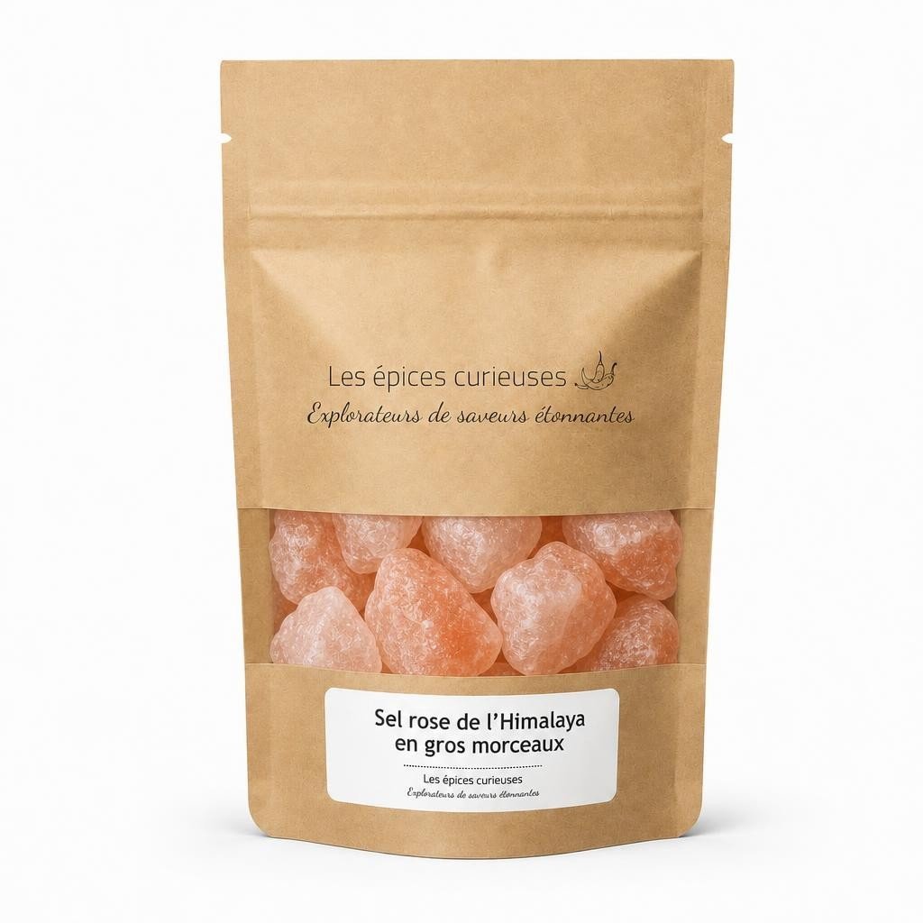Sel rose de l'Himalaya en gros morceaux - Packaging - Les Épices Curieuses