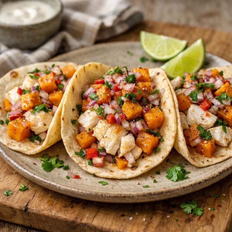 Tacos cabillaud et courge