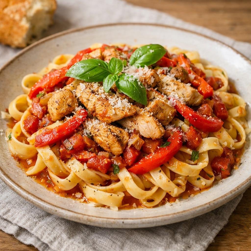 tagliatelles à la basquaise