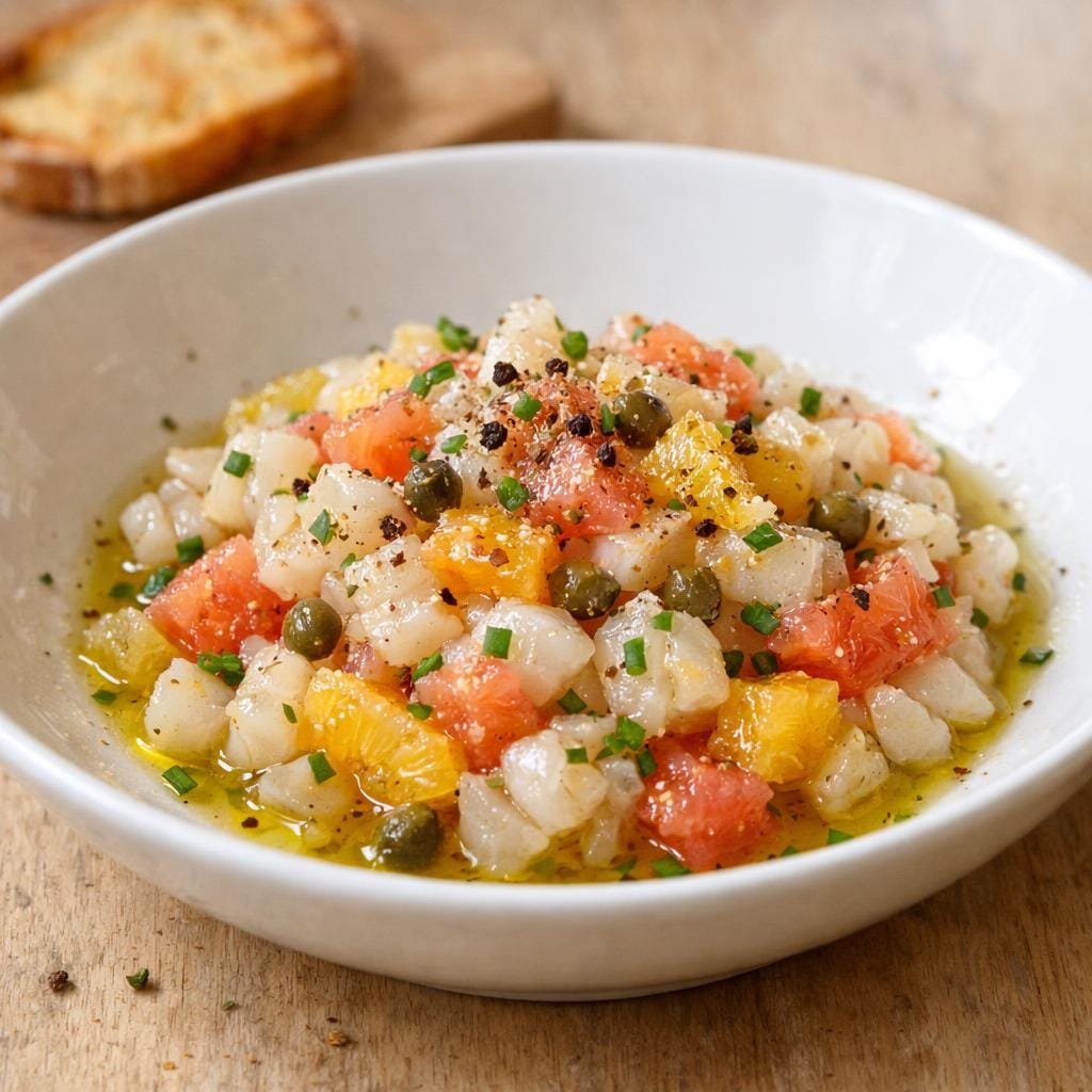 Tartare de bar aux agrumes