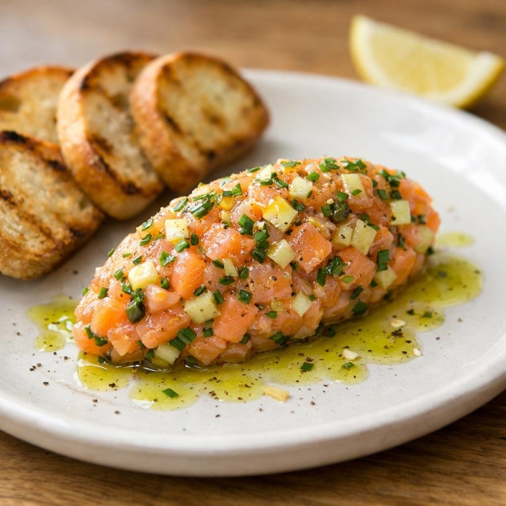 tartare de saumon basilic