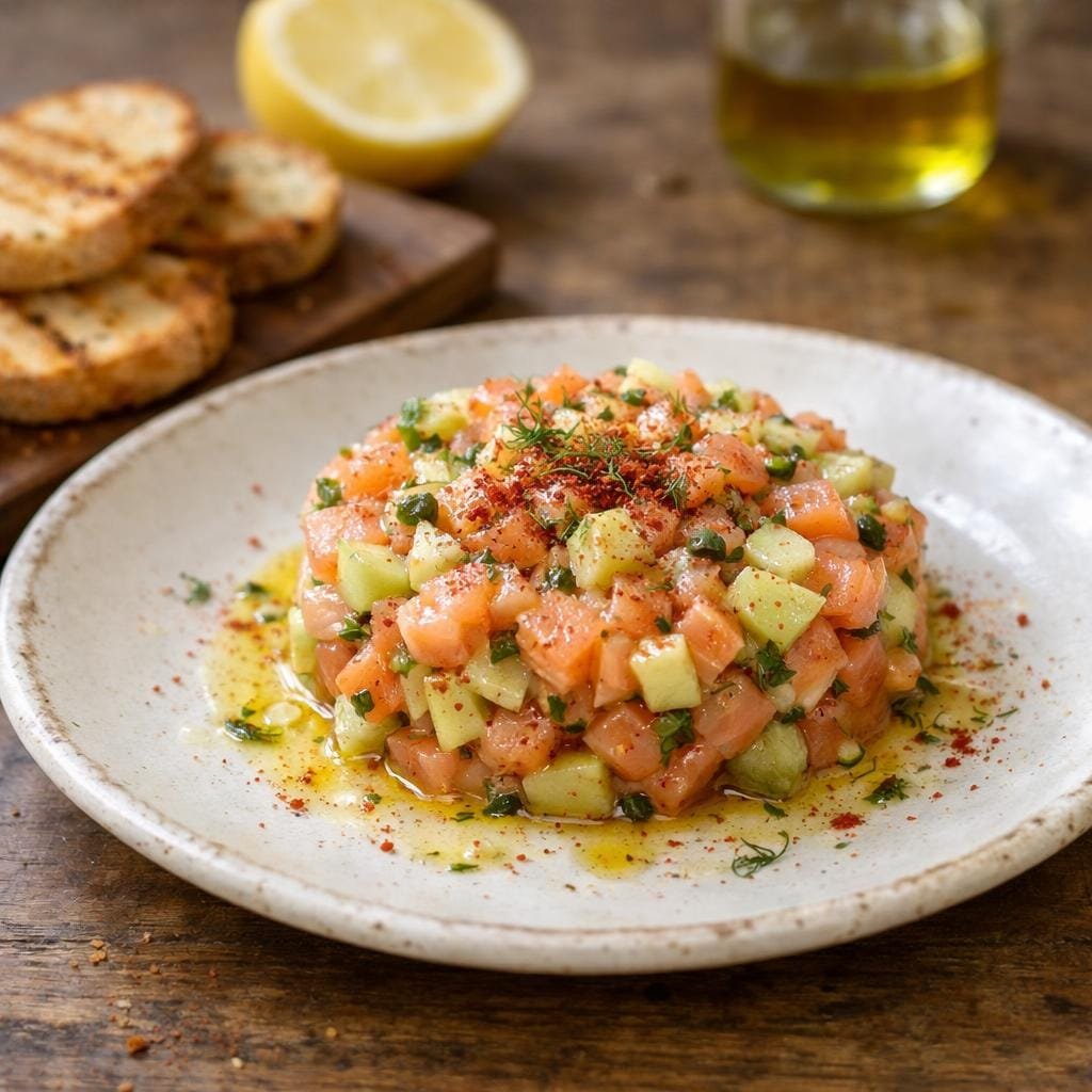 Tartare saumon pomme
