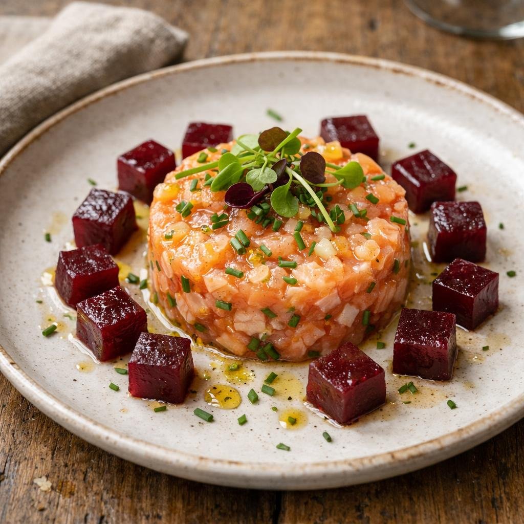 Tartare de saumon truffe blanche