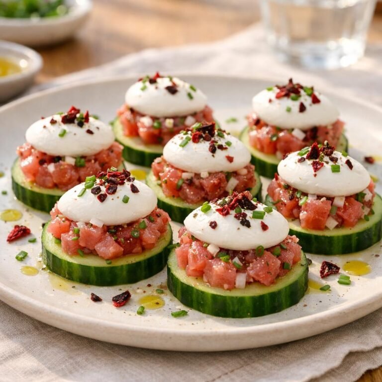Tartare de thon au fromage blanc