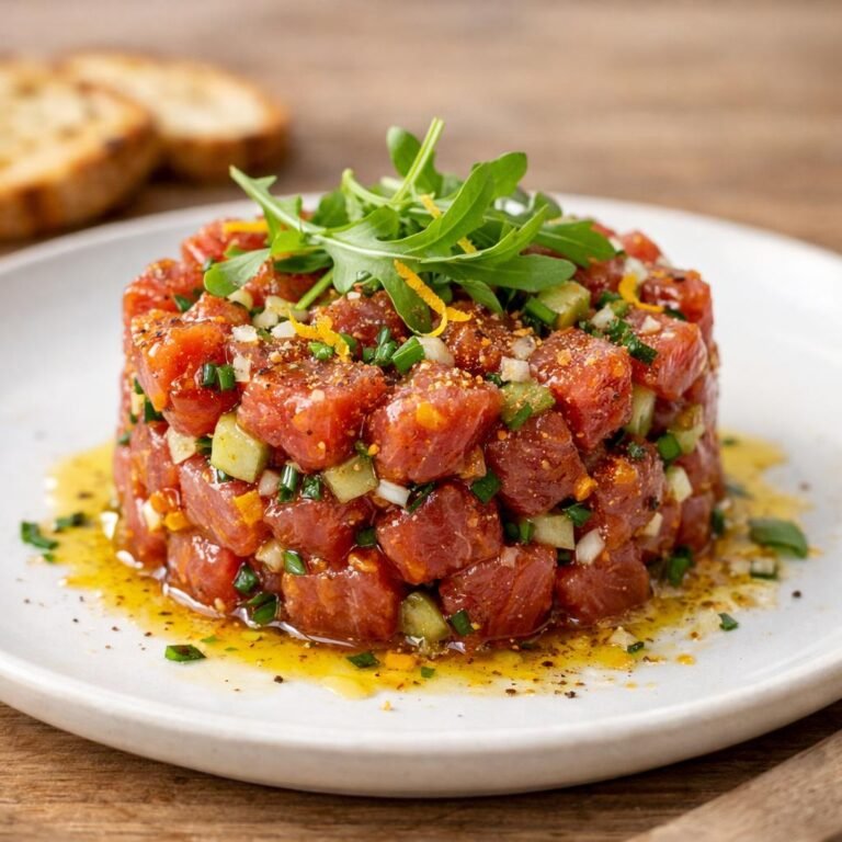 Tartare de thon au rub barbecue